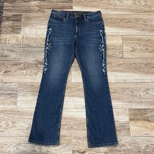Wrangler Embroidered Jeans- High Rise Slim Boot 29x34
